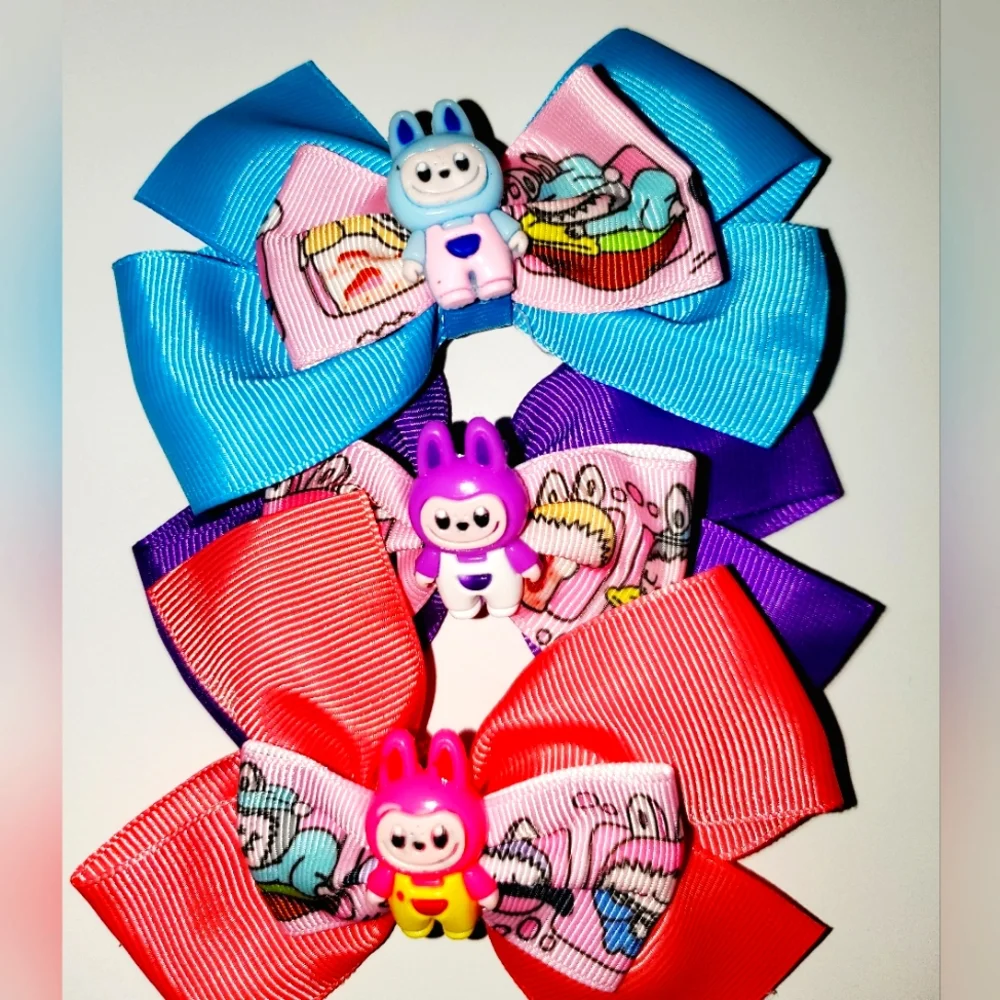 Bundle Of 3 Beautiful Inspired Labubu Monster Alligator Hair Clips NWOT